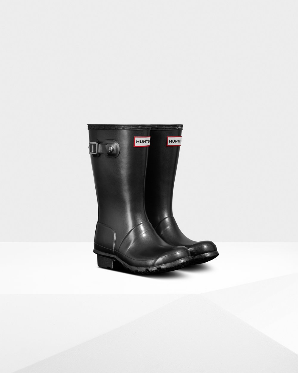 Kids Hunter Original Big Pearlized | Rain Boots Black | NZ-75361-GAXK